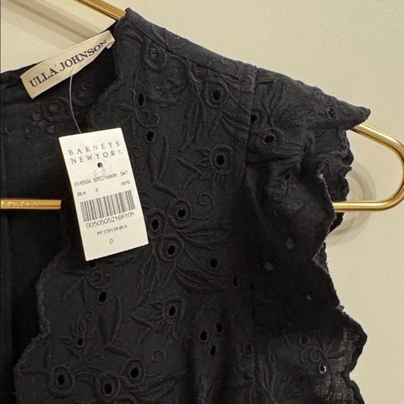 Ulla Johnson Louise Black V Neck Eyelet Dress Size 0 Barney’s NWT - Picture 5 of 10